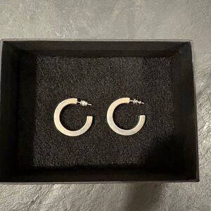 Sterling Silver Open Hoop Earrings, preowned, very good